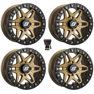 Sedona Split 6 Beadlock 14x10 Wide Wheels Bronze Can-Am Maverick X3 / Honda Pioneer 1000