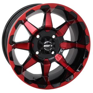 STI HD6 Radiant Red/Black Golf Wheel 14x6 (4/4) (3+3) [14HD604-RED]